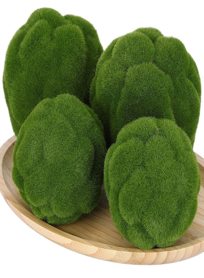 STOBAZA 4pcs Fake Green Moss Balls, Decorative Green Moss, Simulated Topiary Ball, Floral Arrangements for Garden Wedding Party Decoration - Image 1